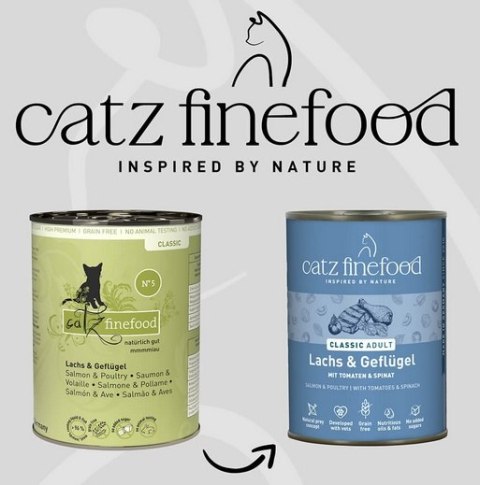 Catz Finefood Classic N.05 Łosoś i drób puszka 400g