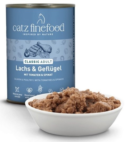 Catz Finefood Classic N.05 Łosoś i drób puszka 400g