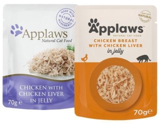 Applaws saszetka dla kota kurczak z wątróbką w galaretce 70g