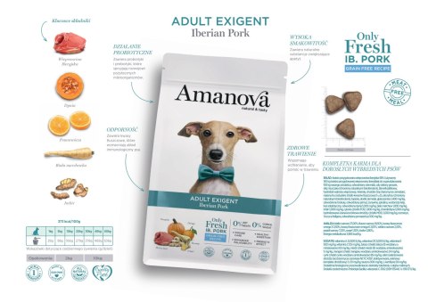 Amanova Dog Adult Exigent Iberian Pork - wieprzowina 2kg