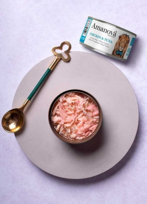 Amanova Cat Chicken & Tuna - kurczak i tuńczyk w bulionie puszka 70g [05]
