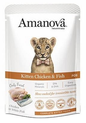 Amanova Cat Kitten Chicken & Fish - kurczak i biała ryba saszetka 85g [P09]
