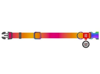 Collar WauDog Recycled Obroża nylonowa z QR-paszportem, gradient L 25mm/33-49cm pomarańczowy
