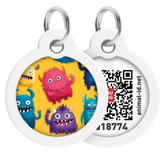 Collar WauDog Smart ID Zawieszka z QR-paszportem okrągła 3cm futrzane potwory