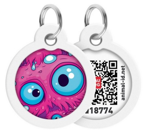 Collar WauDog Smart ID Zawieszka z QR-paszportem okrągła 3cm oko potwora