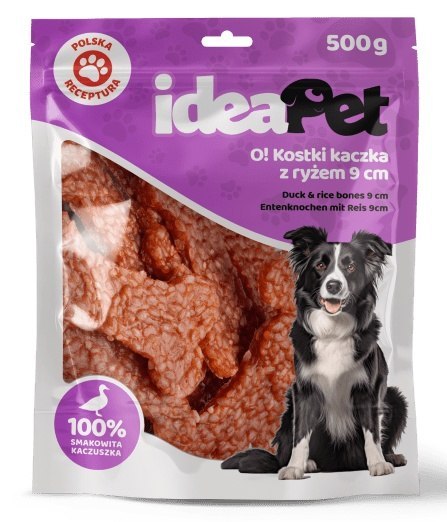 IdeaPet Kostki z kaczką i ryżem 9cm 500g