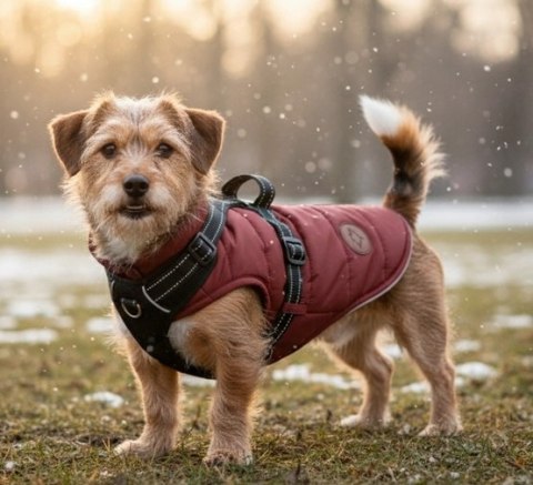 Zolux Kurtka puchowa z szelkami dla psa R.40 ceglasta