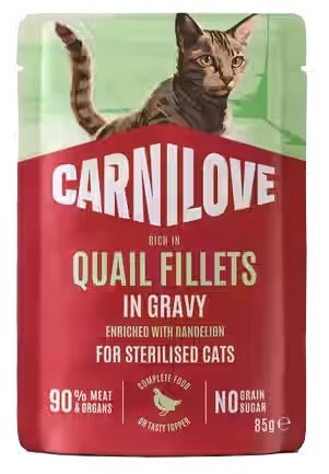 Carnilove Cat Quail Sterilised - przepiórka w sosie saszetka 85g