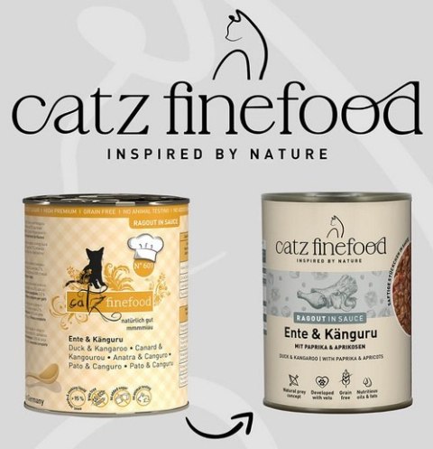 Catz Finefood Ragout N.607 Kaczka i Kangur puszka 380g