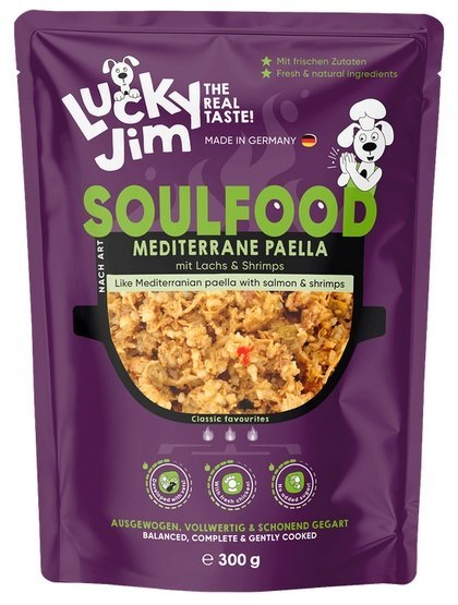 Lucky Jim SoulFood Paella z kurczakiem, łososiem i krewetkami 300g