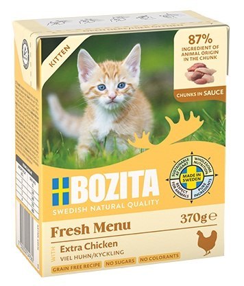 Bozita z Kurczakiem dla kociąt - kawałki w sosie kartonik 370g